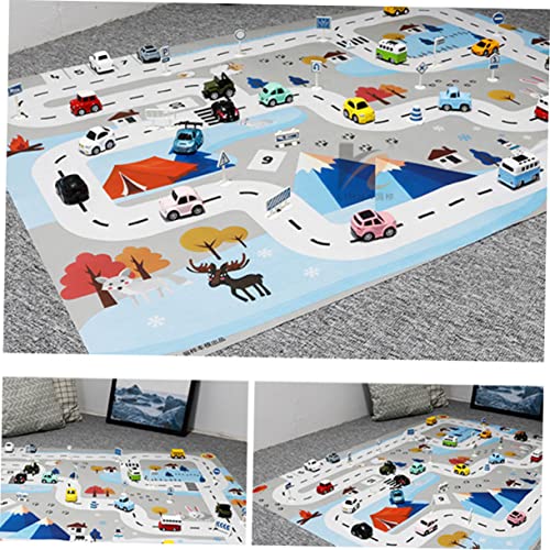 Asakkura Children'S Traffic Game Mat Kids Play Mat Baby Grijpende Vloermatten Baby Speelkleed Baby Kruipen Mat Vloerkussens Voor Kinderen Verkeer Kaart Plat Mat Kind Kruipen Mat Nordic - Afbeelding 5