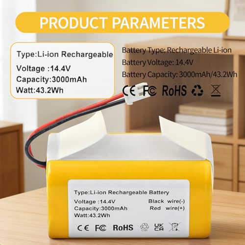 Image of RVBAT85002 Battery Replacement for Shark ION Robot RVBAT850 RV2500 RV2520 | RV2500AE RV2500S RV2520AVUS RV2520AZUS RV2520AFUS RV2520AOUS RV2520A0US Matrix UR2350S UR2505SR UR2650WS UR2500SR UR2450WD