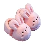 [Zonkacen] 小さな少年の女の子の反スキッドラップヒールの静かなホーム冬の屋内寝室のためのスリッパー 歩く休日クリスマスを遊ぶウサギ 20.5-21.5 cm