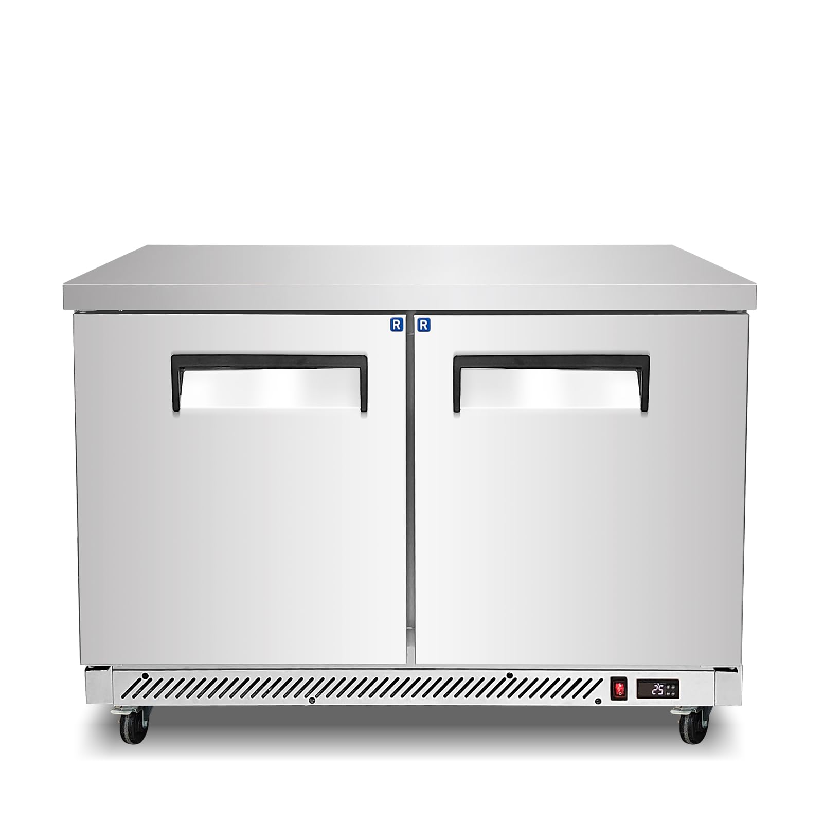 Kolice Commercial 48" Under Counter Chef Base Freezer,Freezer Worktop, Refrigerated Prep Station- ETL Certified, -8°F to 0°F, 2 Door for Restaurants, Canteens, Bars,Schools,Hotel