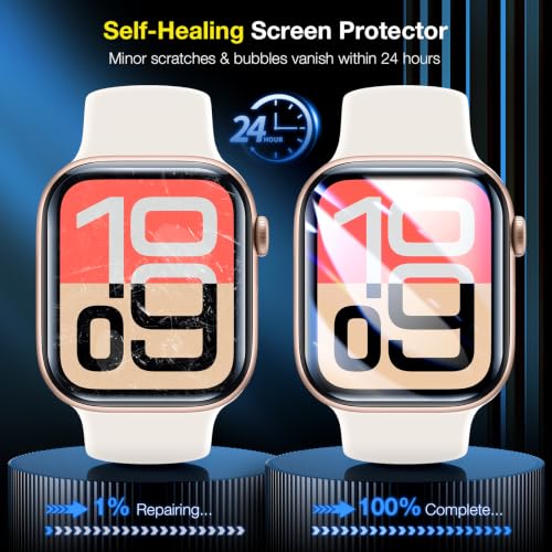 Image of LK 6 Pack for Apple Watch Screen Protector 40mm, Apple Watch SE Series 6 /5 /4 Screen Protector- Anti-Scratch, Self-Healing Soft TPU, Bubble Free, HD Transparent, Touch Sensitive
