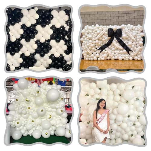 Image of White Link Balloons,120Pcs 6Inch White Latex Linking Balloons for Birthday Baby Shower Wedding Anniversary Party Decorations