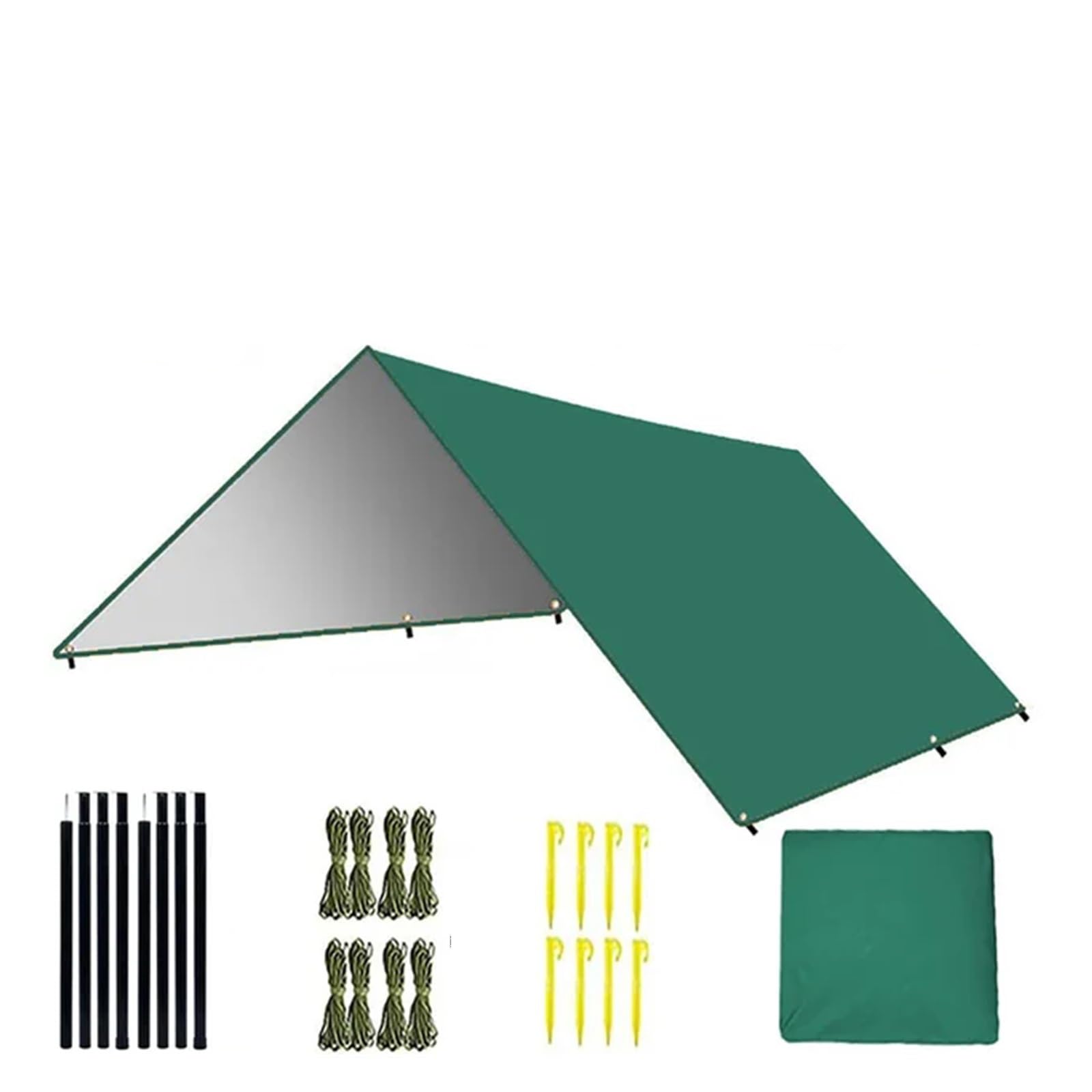 Tent tarp Camping Tarp Waterproof Portable Multifunctional Outdoor Traveling Awning(Green,3 * 5M)