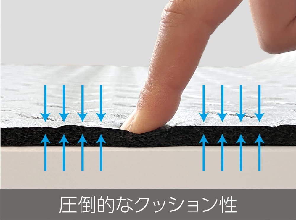 ゴムクッションロール縞鋼板柄 100cm&times;2M カーボーイ GR1002 立ち仕事の疲労軽減に クッションマット