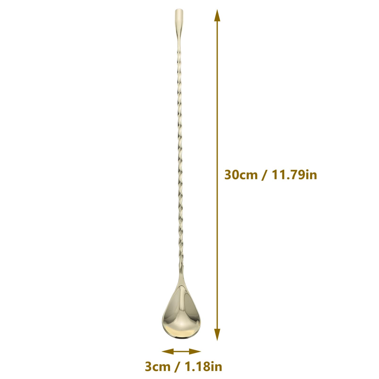 GRIRIW Bartending Spoon Coffee Drink Coffee Stirring Coffee Mixing Spoon Beverage Stirrer Simple Mixing Bar Cocktail Bar Stirring Spoon Bar Supplies Coffee Straw Golden Stainless Steel