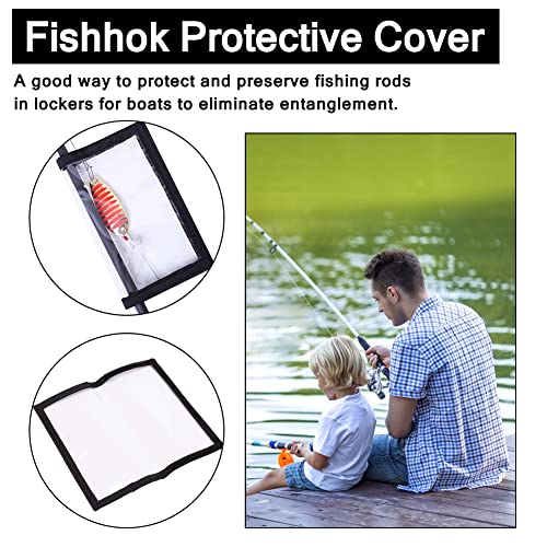 6Pcs Fishing Lure Wraps, Clear Pvc Lure Covers Keeps Fishing Safe, Fishing Bait Cover Easily See Lures, Fishing Hook Covers Bait Storage Keeps Children, Pets And Fishermen Safe From Sharp Hook #TOP6