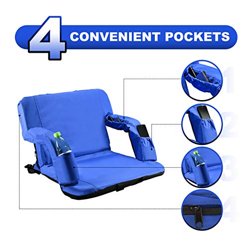 image for KKA Portable Foldable Stadium Chair Seat Extra Wide for Bleacher and B