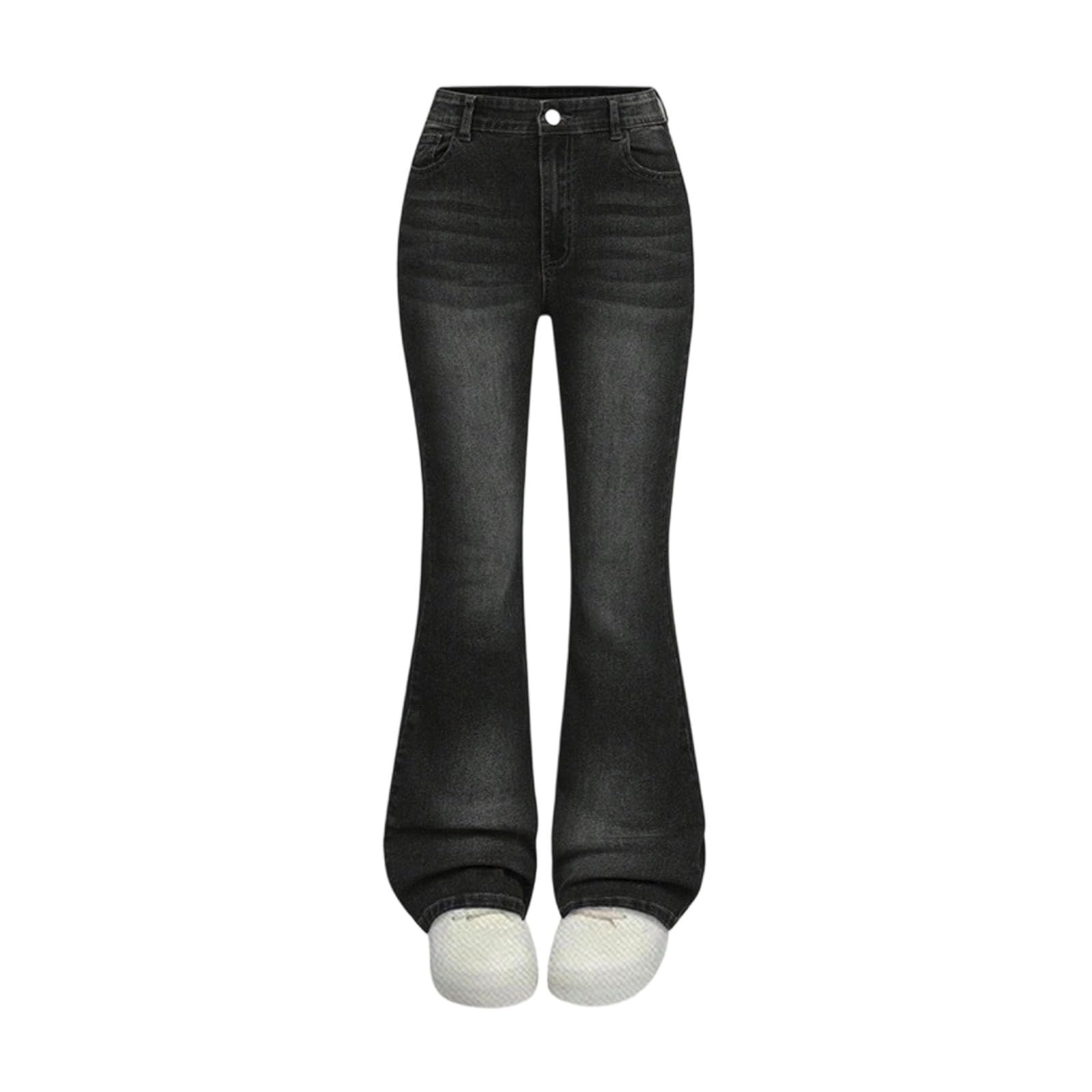 pvucpot Jean à Evasé Enfant Fille Trompette Pantalon en Denim à Pattes d'Eléphant Stretch Ceinture Jean Décontracté Casual 6-14 Ans