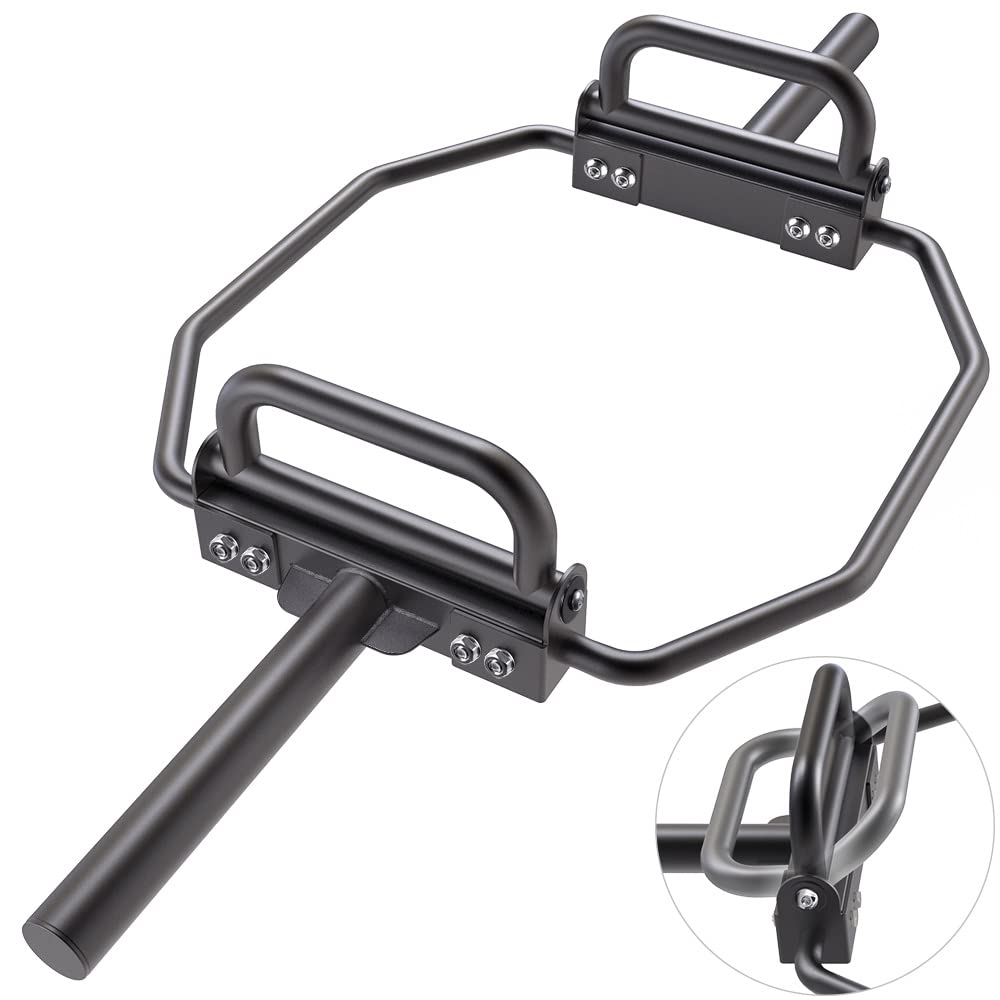 Kipika Olympic Hex Bar, Trap Bar, Shrug Bar, Deadlift Bar with Folding Handles for Olympic Weight Lifting, Shrugs, Squats, Solid 2 Inch Steel Sleeve 1000lbs Weight Capacity