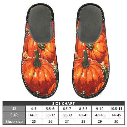 Slippers for Women Fall Pumpkin Pattern in Orange Soft Fuzzy Women's Slippers Indoor and Outdoor Shoes3