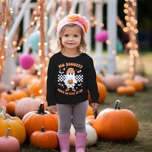 KEKEMI Halloween Crewneck Sweatshirt Toddler Boy Girl Pumpkin Ghost Graphic Shirt Baby Funny Letter Print Spooky Season Tops3