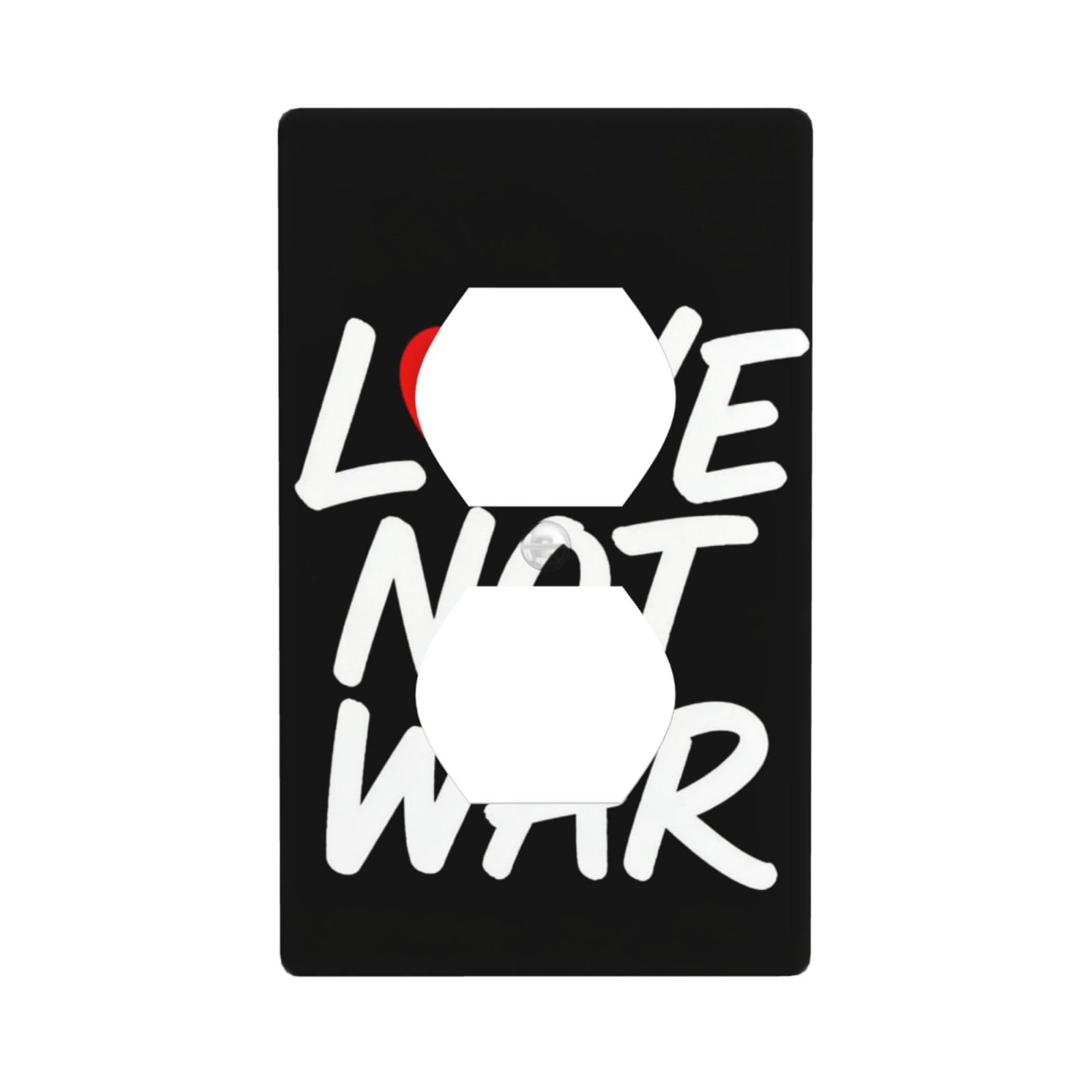 Love Not War Unbreakable Polycarbonate Switch Plate-1 Gang Screwless Wall Plate for Home Office