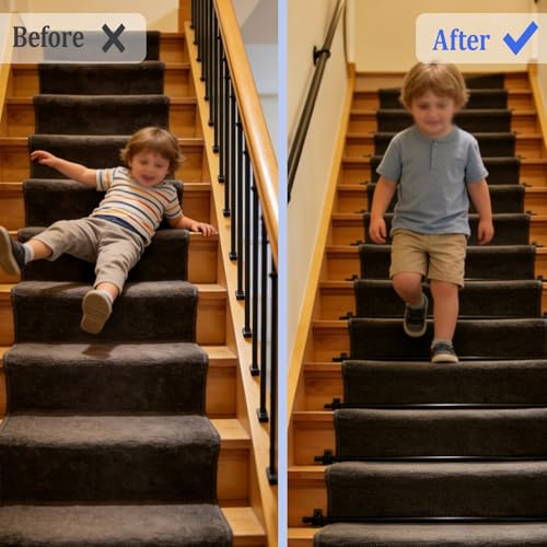 Soportes de metal resistente para alfombras de escaleras de diseño clásico 7