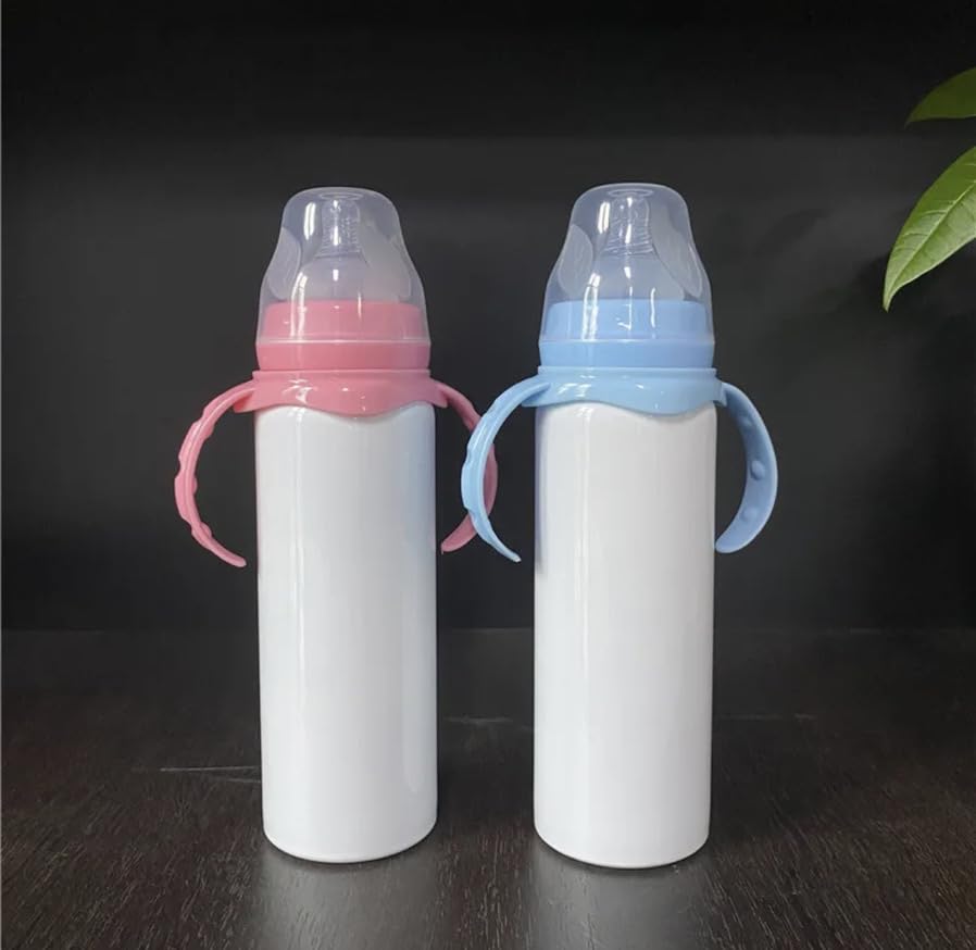 Miniatura 4 de 2-en-1 8oz Doudle Walled Biberón de acero inoxidable (rosa)