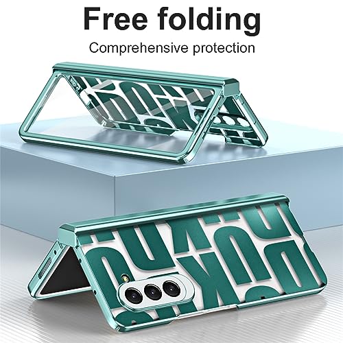 Coque rigide premium Samsung Galaxy Z Fold 5 transparente verte - 2