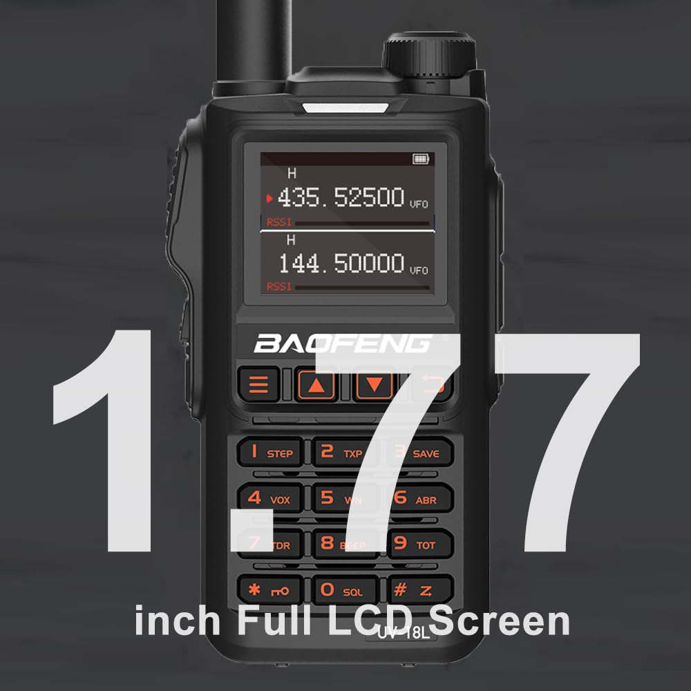 Baofeng BF-18L Walkie Talkie 5W 1800mAh - Ricaricabile Lunga Portata
