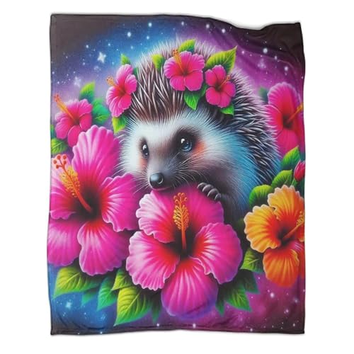 Plaid hérisson 3D grande couverture douce pour voyage et camping - 3