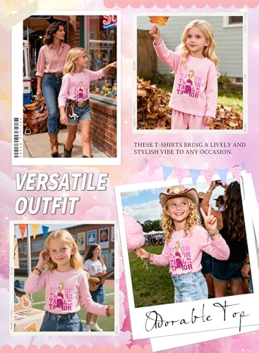 Image of Girl Country Music T-Shirt - Kids Singer Letters Graphic Birthday Shirts Gifts Fan Song Tour Concert Outfit Top