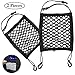 Produktbild 2 Stücke Auto Kofferraum Netztasche, Universal Netztasche, Autositz-Netzbeutel, Polypropylen Universal mit 2 D-Förmigen Haken Car Mesh Net Organizer Speicher für Auto , Kofferraum Wohnmobil, Schwarz