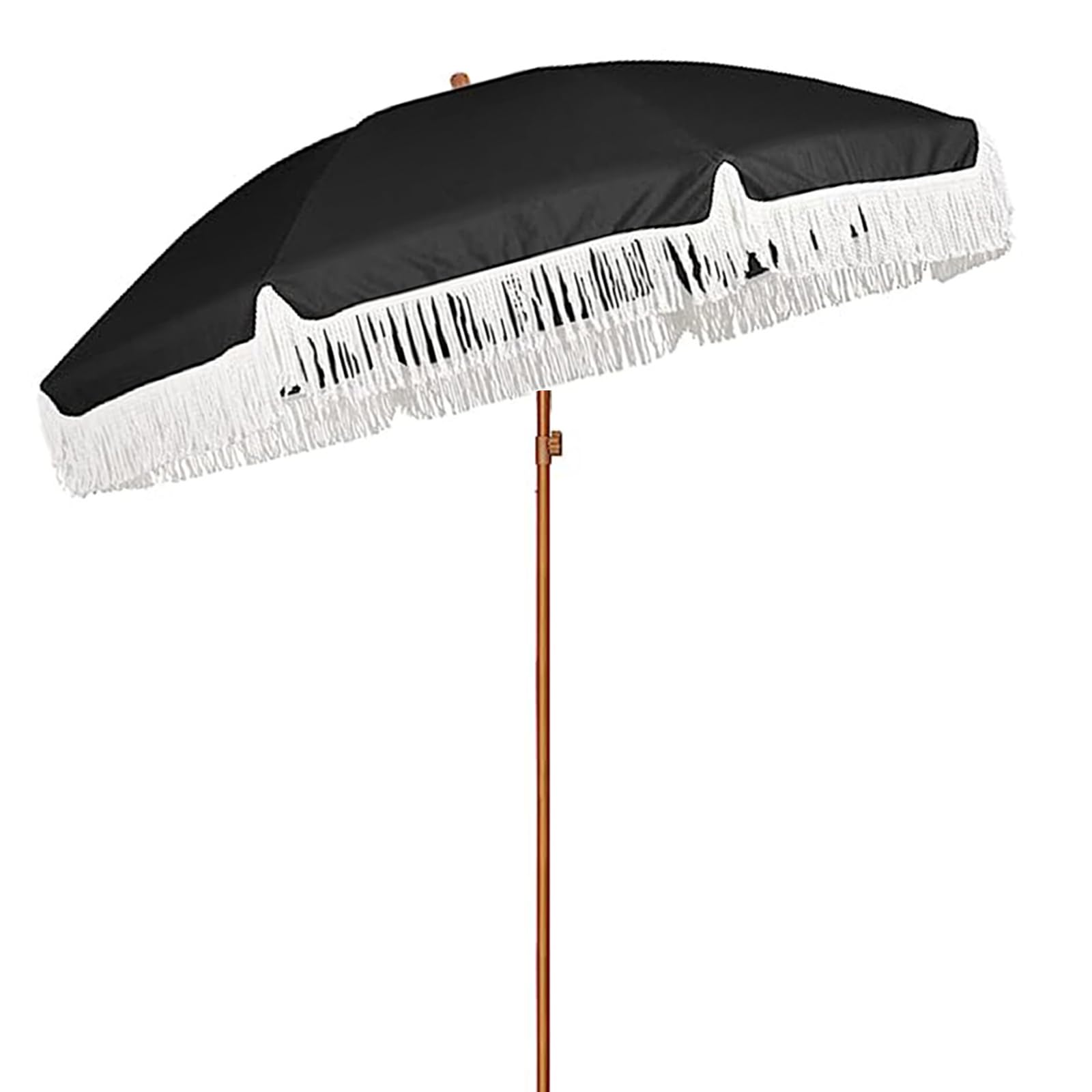 WDSOPK Outdoor Tassel Umbrella,Patio Umbrella With Fringe,Market Umbrella With Tassel,Beach & Patio Umbrella,Premium Steel Pole And Push Button Tilt,for Outdoor Decor,Entertainment,Poolsi
