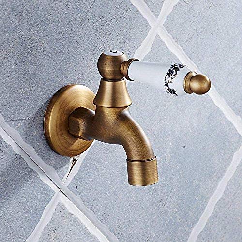 Grifo exterior mezclador de lavabo en cobre antiguo montado en pared