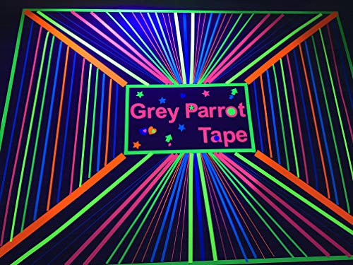 Image of UV Tape Blacklight Reactive, (6 Pack), (6 Colors), 66ft Per Roll, Fluorescent Cloth Tape, Glow in The Dark Tape Under UV Black Light (2in x 66ft)