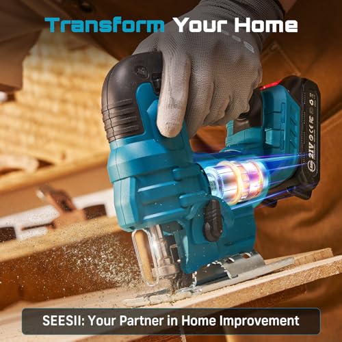 SEESII Jig Saw, Cordless Jigsaw Tool with 2×2.0Ah Batteries and Charger - image 9