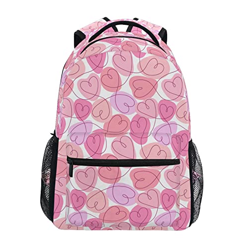 Sac d'école mixte avec motifs cœurs roses pour transporter tout son matériel