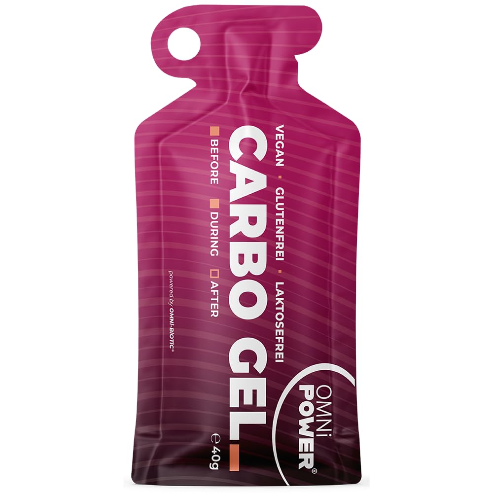 OMNi POWER Carbo Gel (12er Pack) | Energygel für schnelle und einfache Energie | Innovative gelartige Textur | 25 g Kohlenhydrate pro Portion | Geschmacksneutral | Vegan | 12 x 40 g Gel