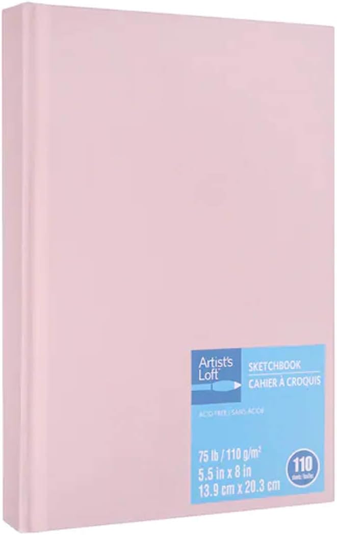 Light Pink Hardcover Sketch Journal by Artist's Loft,5.5" x 8" (13.97cm x 20.32cm)