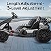 GarveeLife 24V Electric Go Kart for Kids，Powerful Drift Kart with 2 * 150W Motors, Adjustable Seat, 8 mph Speed, Led Lights ，Outdoor Riding Toy for Children Ages 6-15,Grey