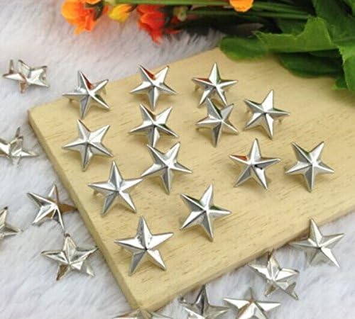 Ottery About 100pc 7MM Silver Star Studs Metal Claw Beads Nailhead Punk Stud Rivet Spike Shoes Spikes Clothes Rivet Punk Bag