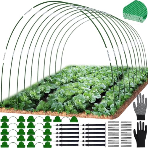 Folientunnel für Hochbeet,Pflanztunnel Bögen für Hochbeet,65 PCS Tunnelbögen Hochbeet,Pflanztunnel für Hochbeet,Gewächshausreifen für Hochbeet,Gewächshaus Tunnel Bögen