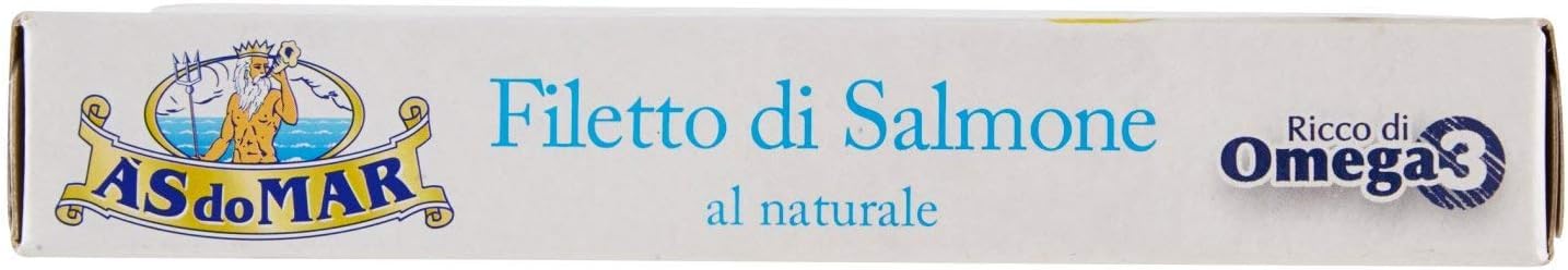 6x AS do MAR Filetto di Salmone al Naurale,Natürliches Lachsfilet,Reich an Omega 3,Dose 150g + Italian Gourmet Polpa di Pomodoro 400g Dose