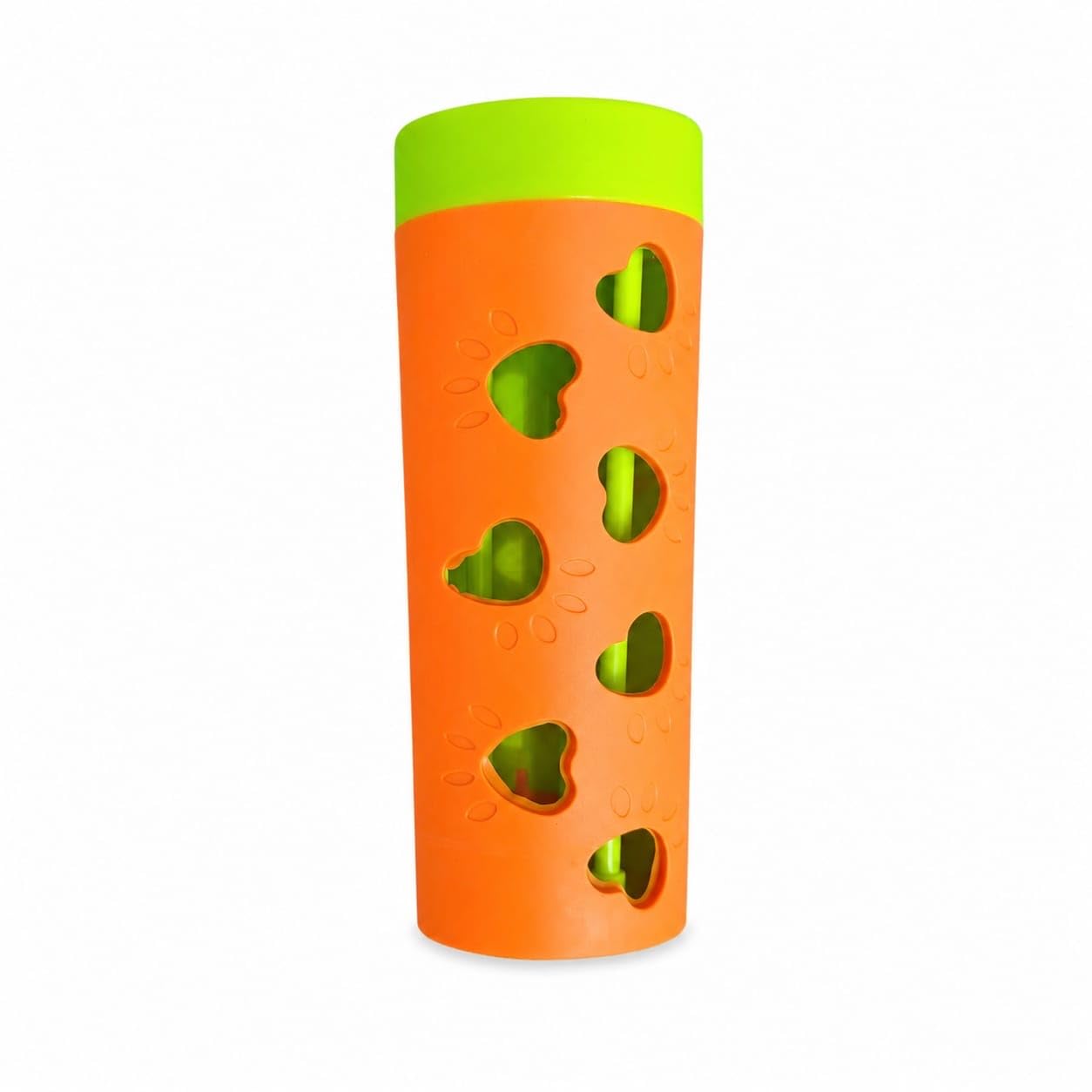 Dog Treat Dispensing Toy, Interactive Rolling Treat Ball Puzzle for Dogs, Adjustable Slow Feeder Enrichment Toy for Small, Medium & Large Dogs, Orange