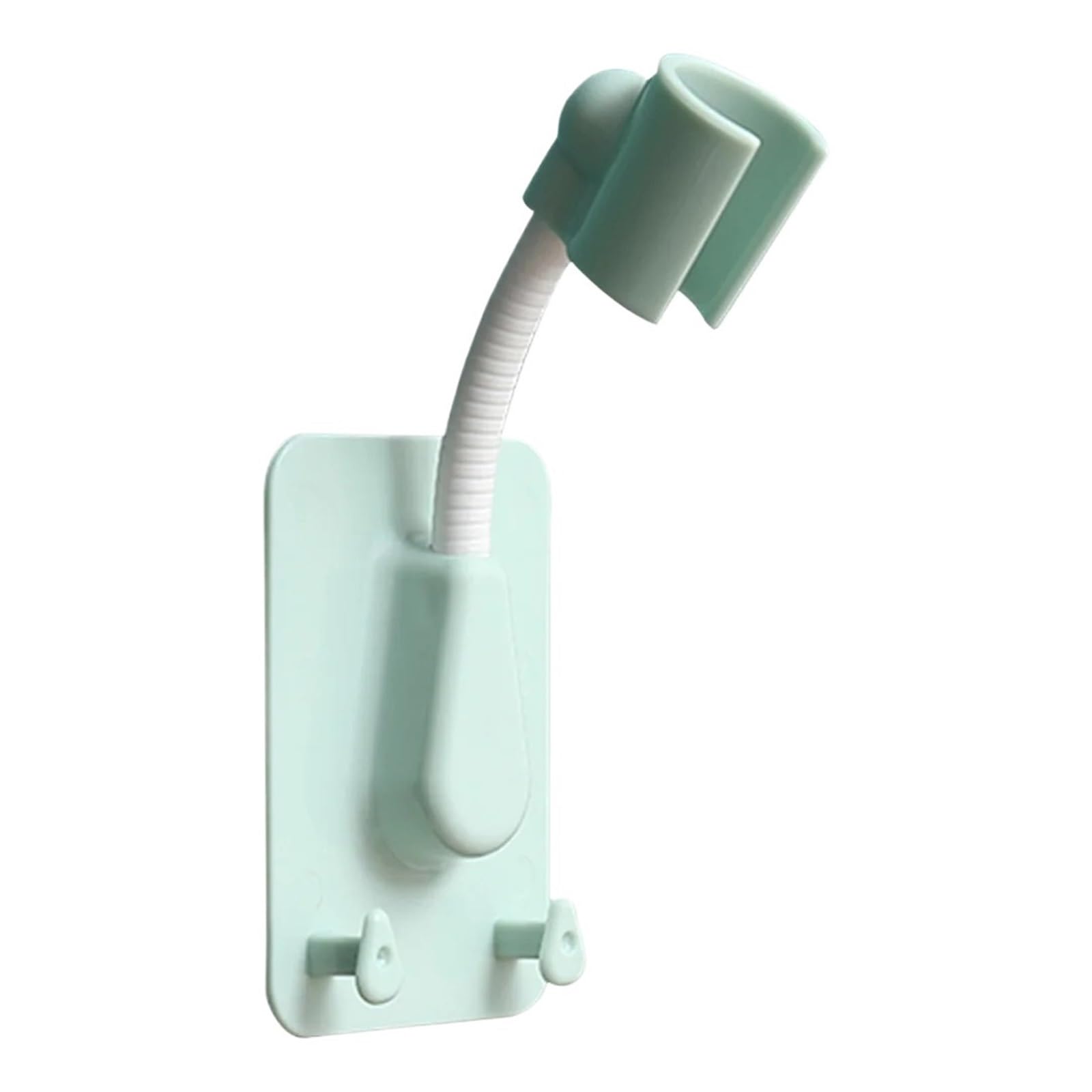 1pcs 360° Self-Adhesive Shower Holder with 2 Hooks(Green)