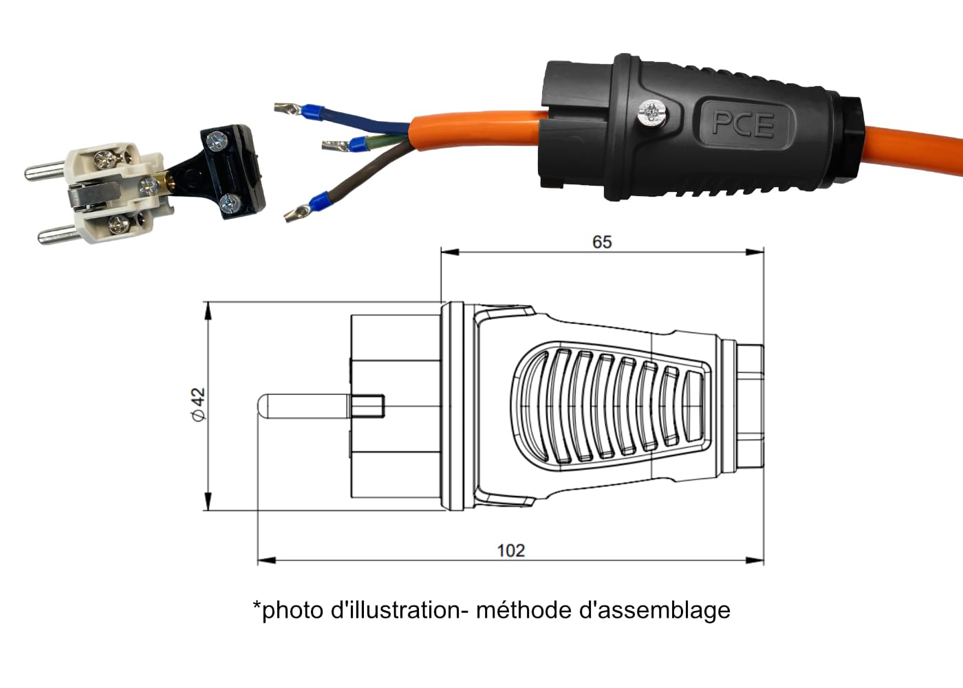 Hilark Cable Tech Enrouleur Cable Electrique H05RR-F 3x2,5 mm2 15m rallonge électrique avec Bloc Prises Professionnelle
