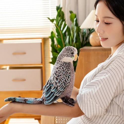 Image of Tickles Cute Parrot Soft Stuffed Plush Bird Toy for Kids Boys & Girls Birthday Gifts (Size: 30 cm Color: Grey & Blue)
