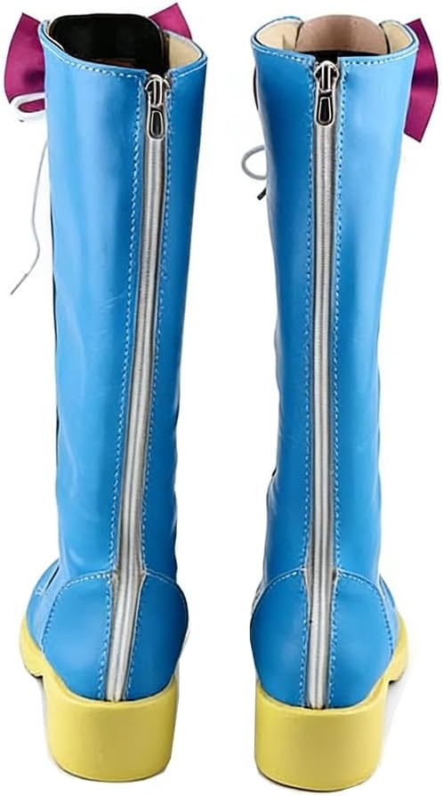 MYSUPERSTAR Pinkie Pie Shoes Women Pinkie Pie Boots Blue Party Shoes with Socks