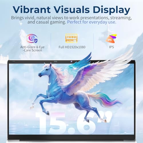 Image of 2026 Laptop Computer, 15.6 Inch Windows 11 Pro Laptops, 16GB RAM 512GB SSD, Traditional Portable Lap top with Core M3 Processor and Built-in Cooling System for Business & Students