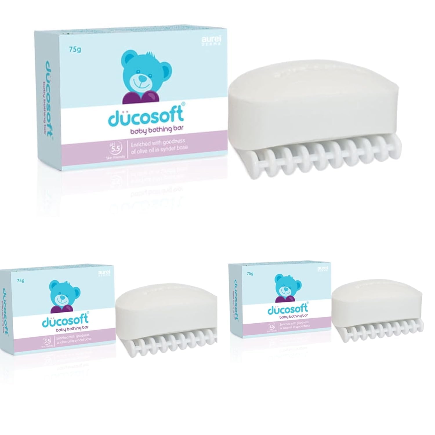 Ducosoftt Baby Moisturising Bathing Bar Soap for All Skin Types 75gm Pack of 3-picture-22