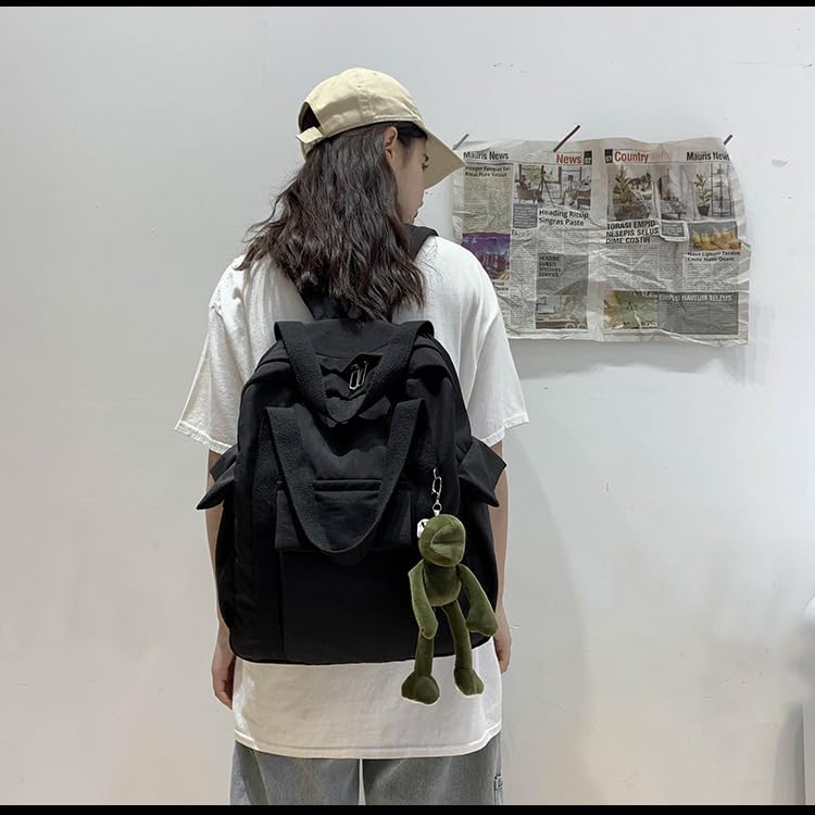 Cute Backpack for Women Men, Fashion Design Hiking Travel Backpack Cottagecore Aesthetic Laptop Backpack Daypack (black)4