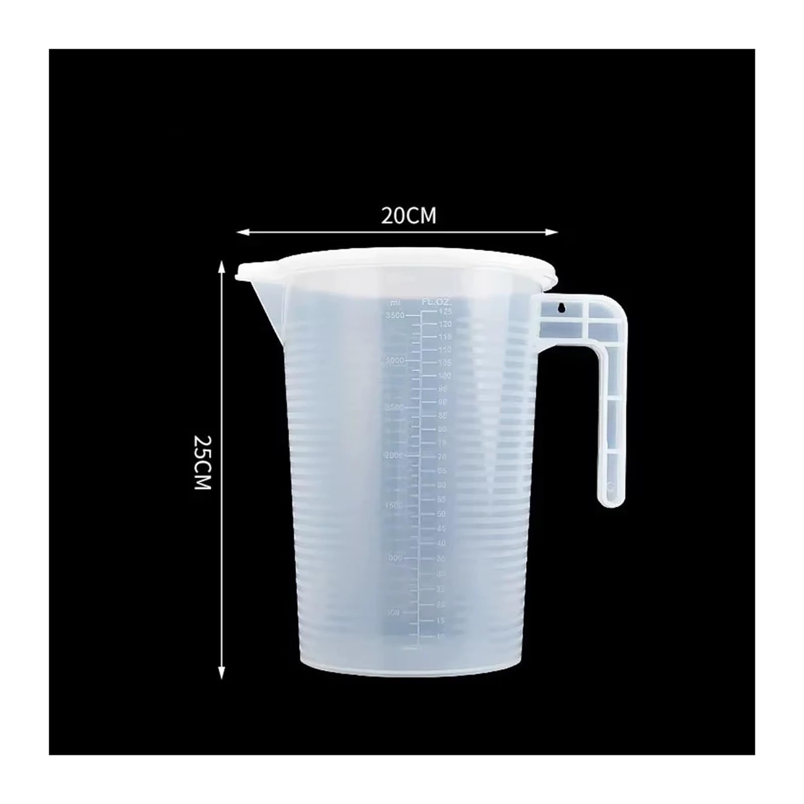 Vaso medidor graduado de plástico de gran capacidad con tapa, vaso mezclador transparente for uso en cocina y laboratorio(3500ml(with a lid))