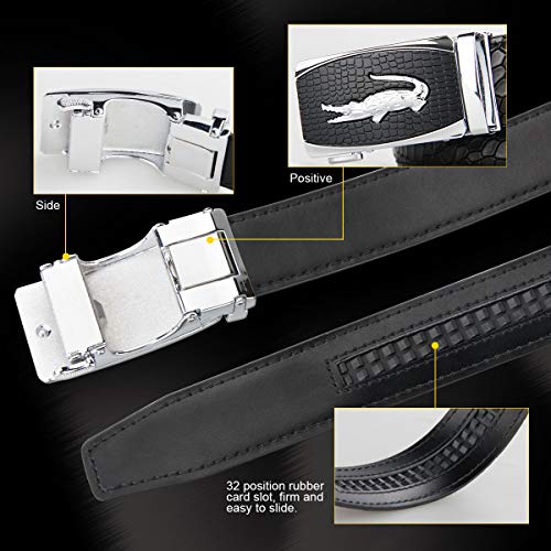 Mens Belt, Ratchet Belts Adjustable Automatic Buckle PU Leather belt for men - Trim to Fit3