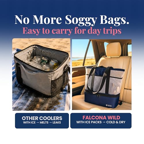 Beach Tote with Cooler & Ice Packs