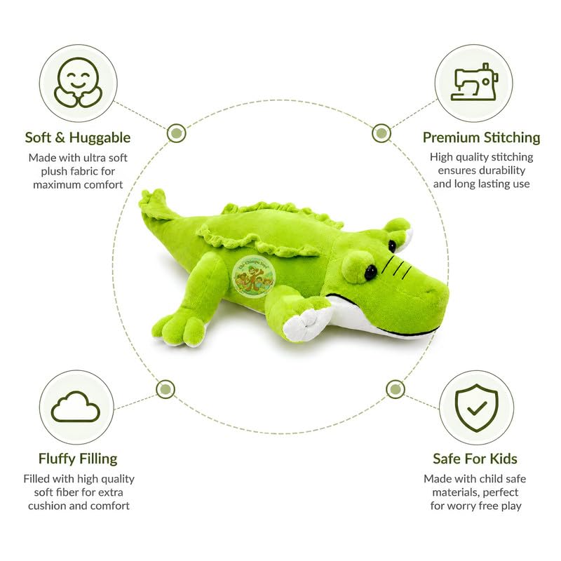 Image of Alligator Soft Toy 50 CM Plush Stuffed Crocodile Toy for Kids | Ultra Soft Animal Plush Teddy | Washable Cuddly Pillow for Boys, Girls & Babies | Birthday Gift & Home Decor