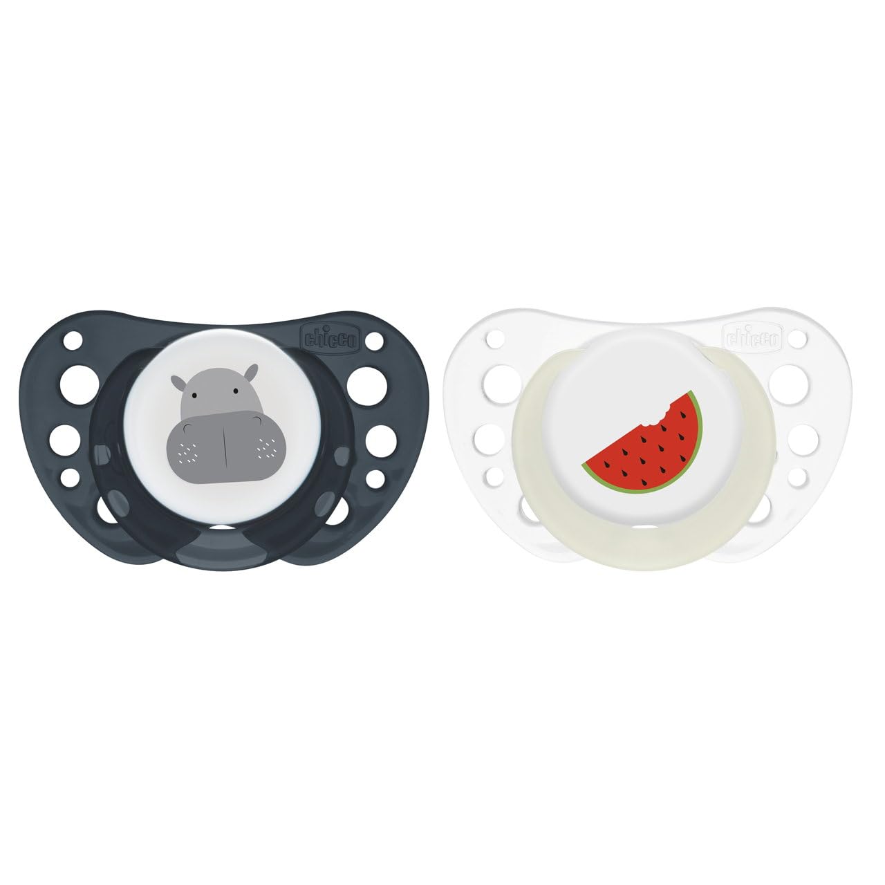 Chicco PhysioForma Chupete Air Azul Lumi, Chupete para Bebés de 16-​36 Meses, para Recién nacido, Brilla en la Oscuridad, Tetina de Silicona, Anatómica y Funcional, Pezón Suave, Azul Lumi, 2 Piezas