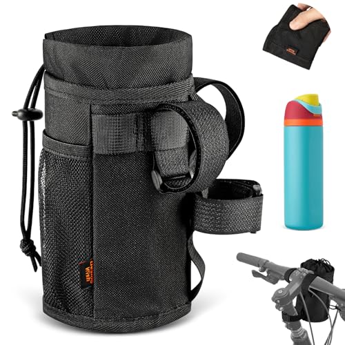 Desing Wish 12-24oz Portabidon Bicicleta Sin Tornillos Porta Bidones para Bici MTB Portabotellas Bicicleta Soporte Botella Bicicleta Portabidones con Bolsillo Montaña Patinete Malla Accesorios