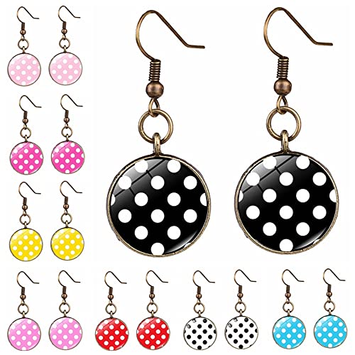 Dainty Colorful Spot Earrings Timestone Retro Multicolor Cartoon Sweet Dangle Earrings for Womens Friends Gitfs2