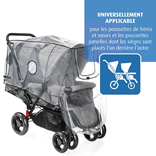 Reer RainCover Duo Regenschutz für Geschwisterwagen, 1er Pack